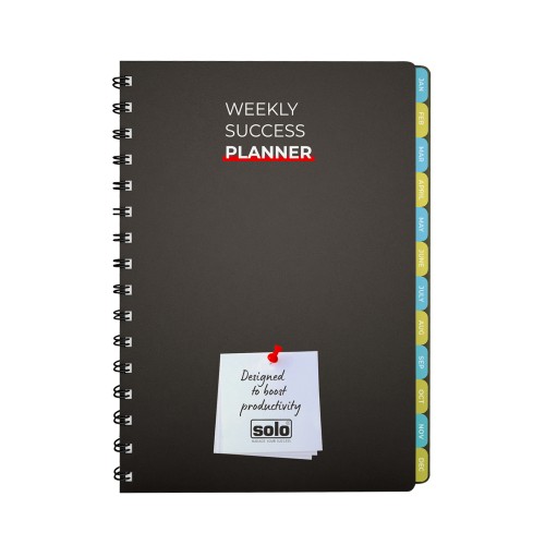 2024 Weekly Success Planner, Hard Back Cover, 53 Weeks, Undated , Re-Attachable Monthly Calendars - 126 Pages